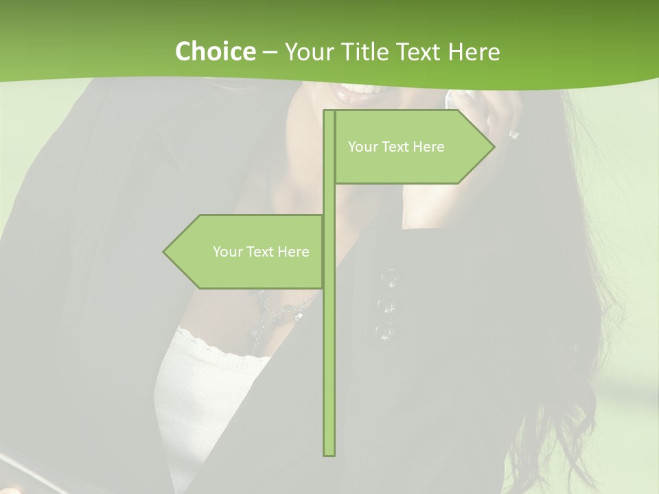 Cell Phone Corporate Smiling PowerPoint Template