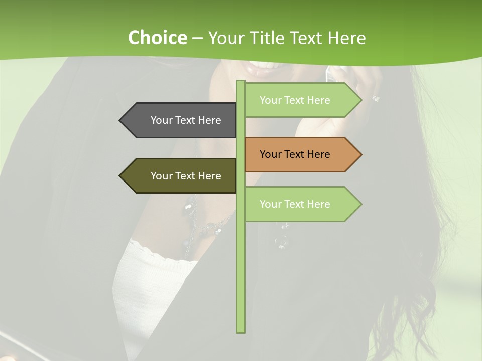 Cell Phone Corporate Smiling PowerPoint Template
