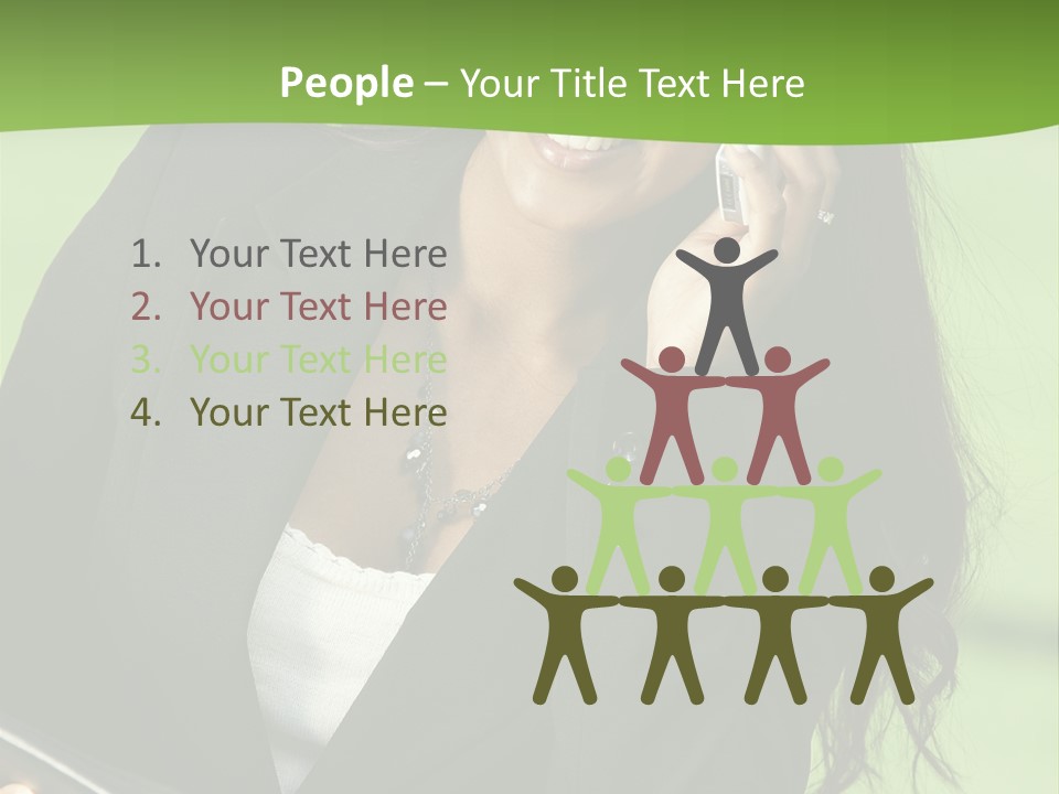 Cell Phone Corporate Smiling PowerPoint Template