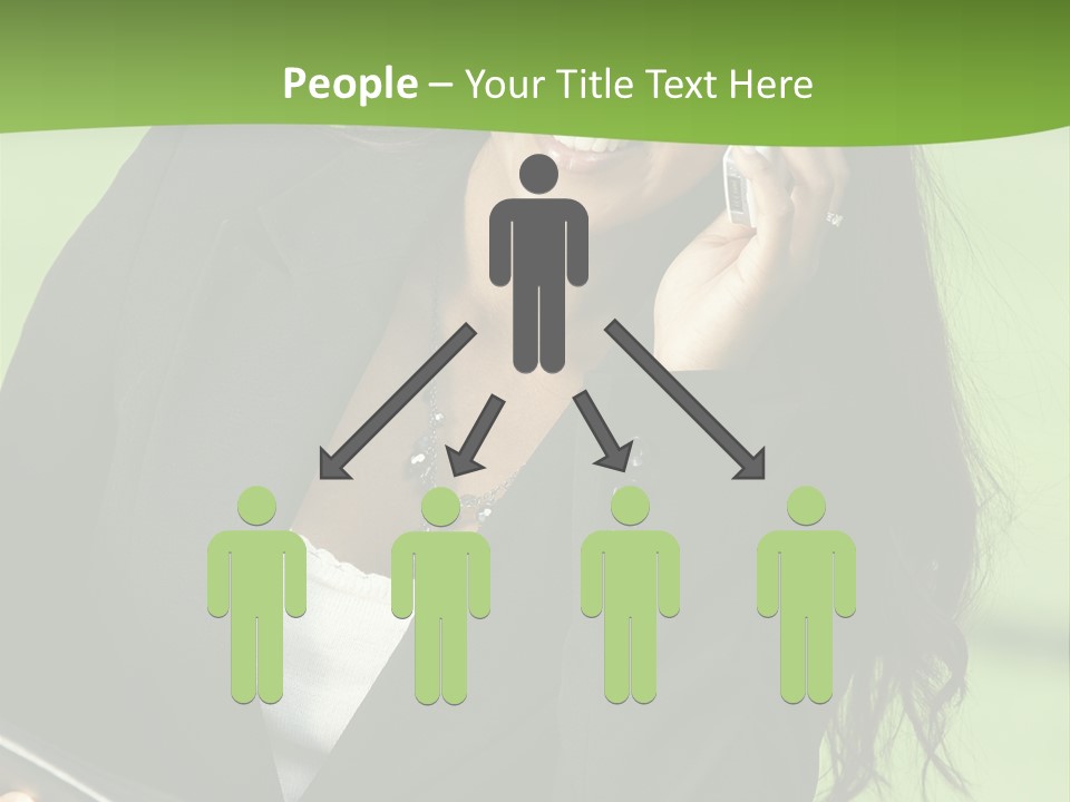 Cell Phone Corporate Smiling PowerPoint Template