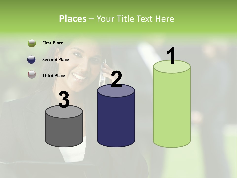 Cell Phone Portrait Ethnic PowerPoint Template