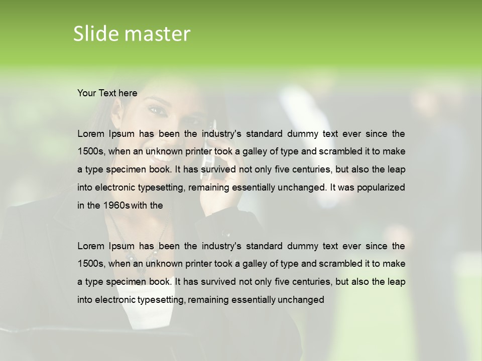 Cell Phone Portrait Ethnic PowerPoint Template