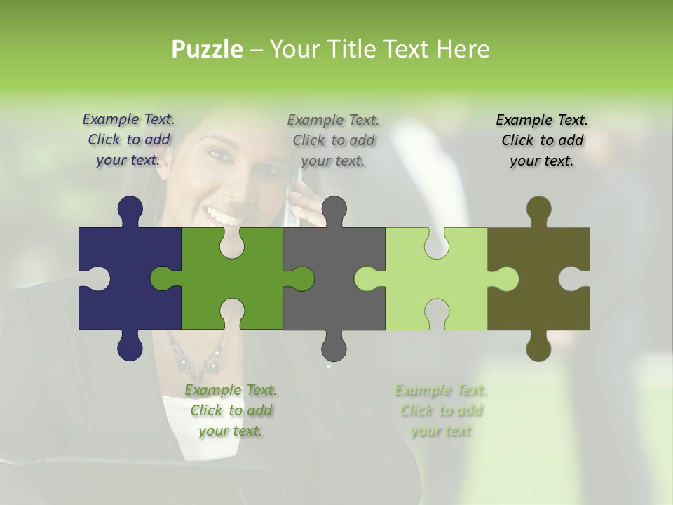 Cell Phone Portrait Ethnic PowerPoint Template