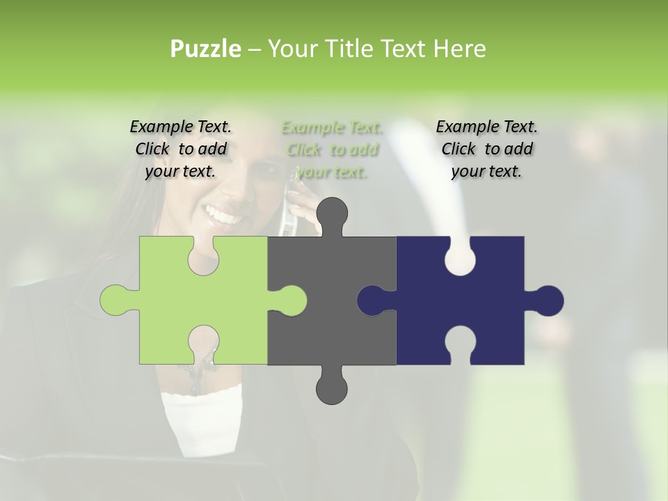 Cell Phone Portrait Ethnic PowerPoint Template