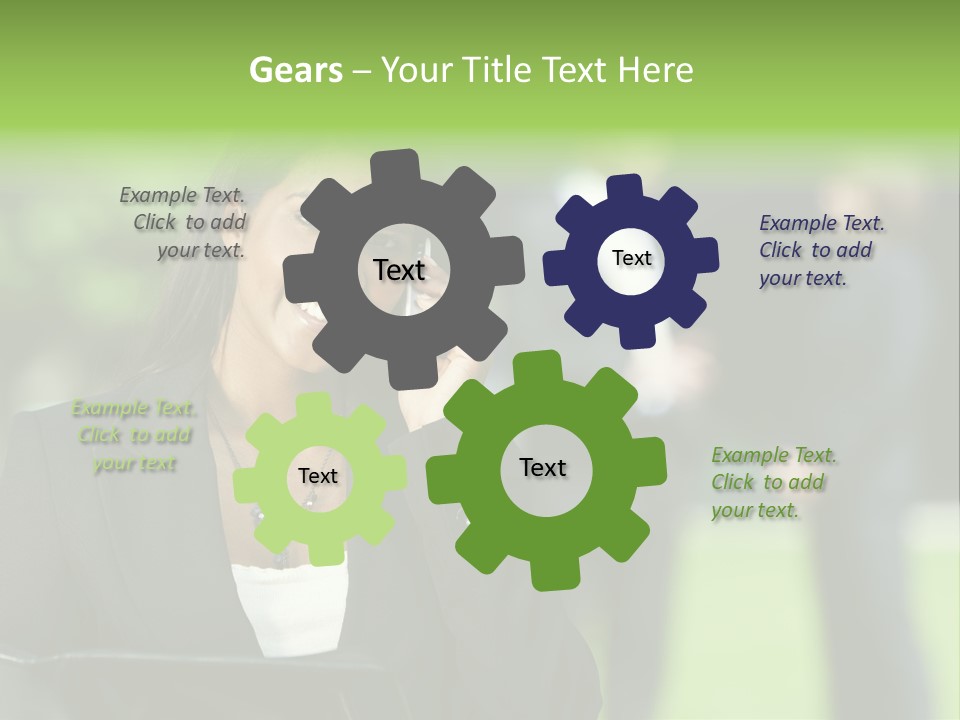 Cell Phone Portrait Ethnic PowerPoint Template