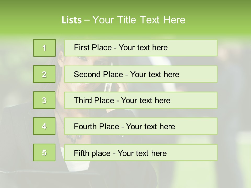 Cell Phone Portrait Ethnic PowerPoint Template