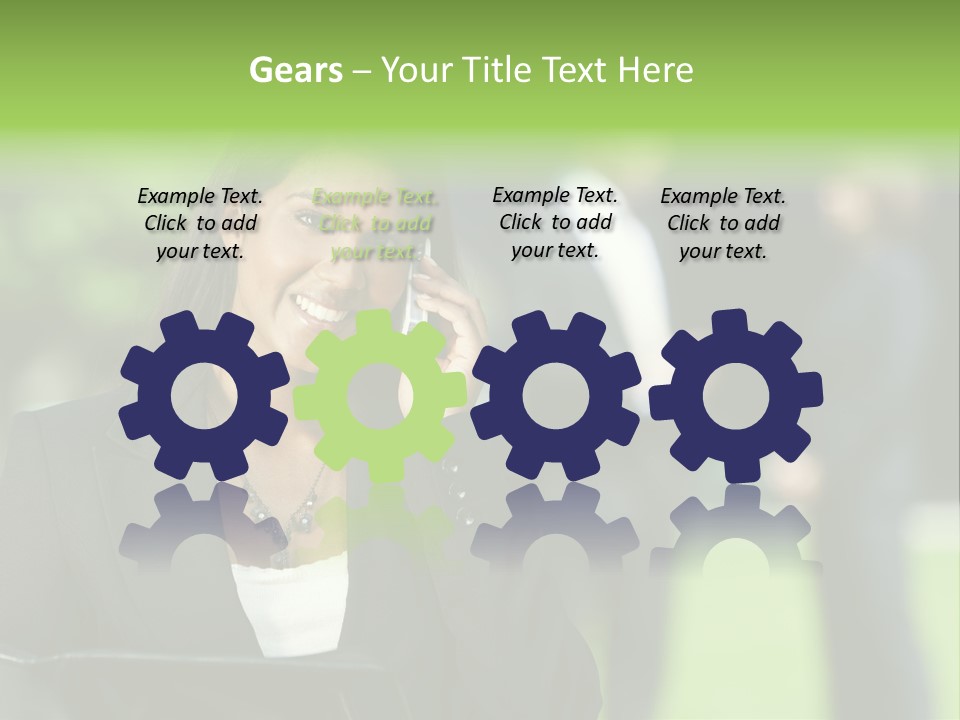 Cell Phone Portrait Ethnic PowerPoint Template