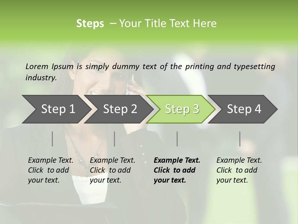 Cell Phone Portrait Ethnic PowerPoint Template
