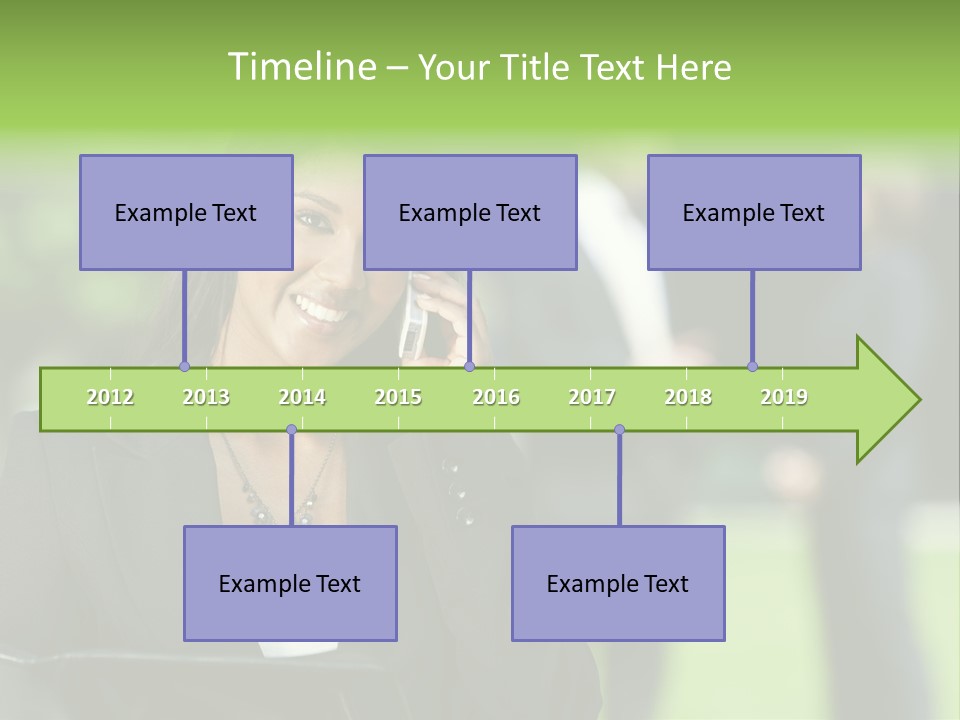 Cell Phone Portrait Ethnic PowerPoint Template
