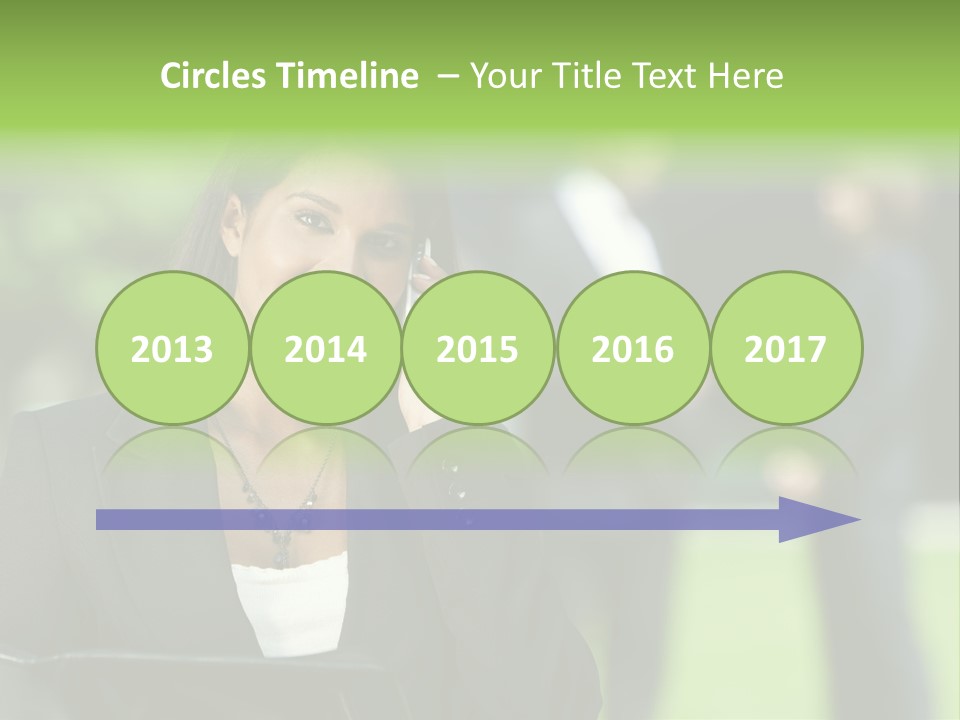 Cell Phone Portrait Ethnic PowerPoint Template