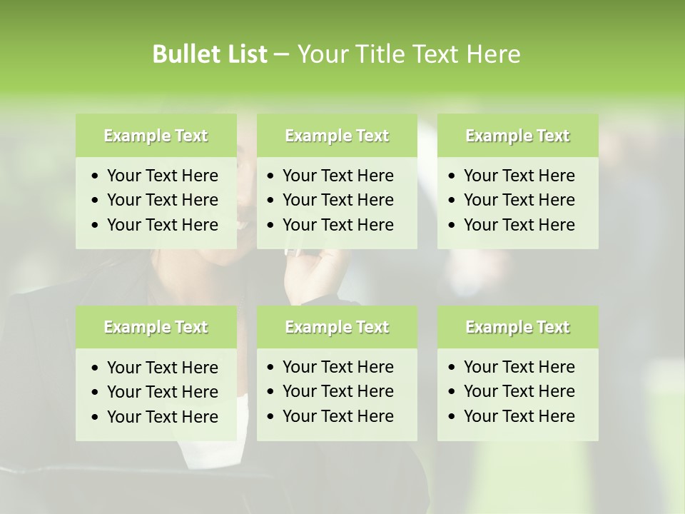 Cell Phone Portrait Ethnic PowerPoint Template