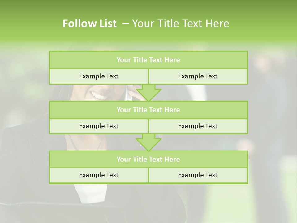 Cell Phone Portrait Ethnic PowerPoint Template
