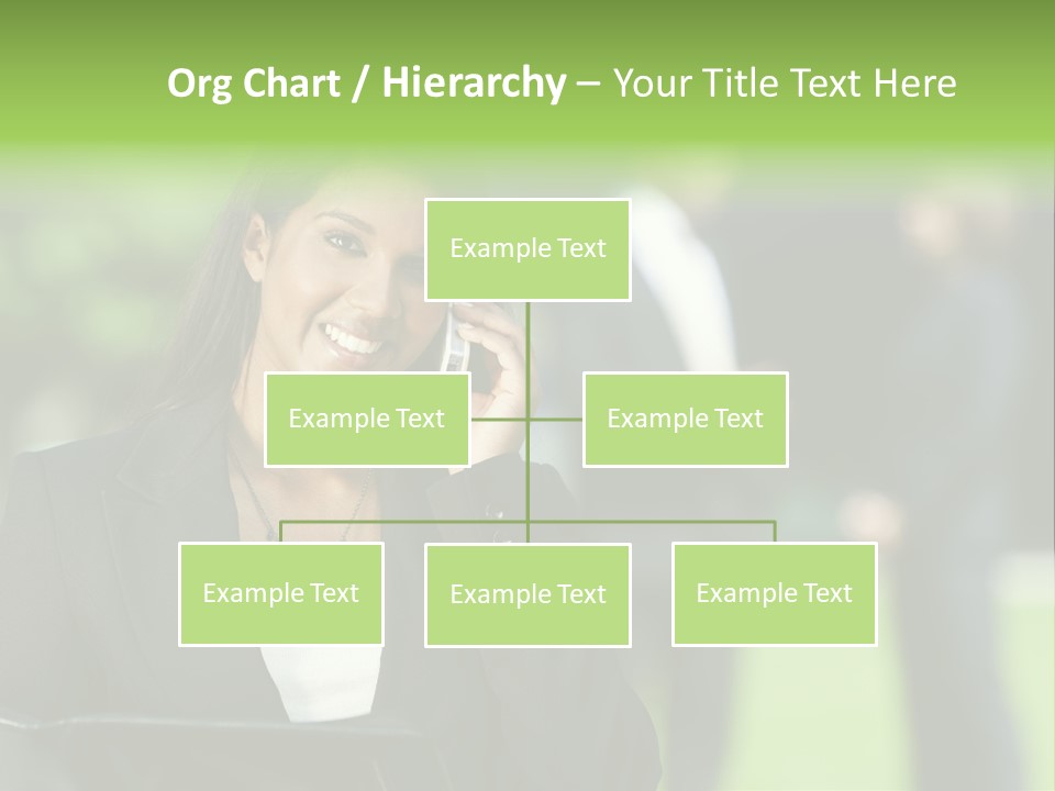 Cell Phone Portrait Ethnic PowerPoint Template