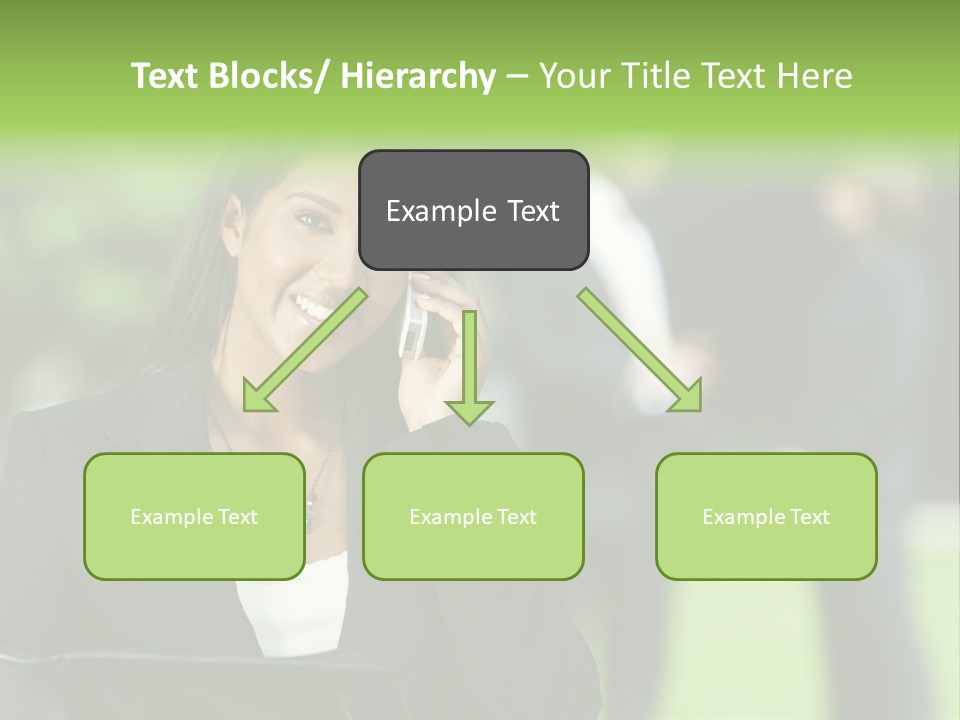 Cell Phone Portrait Ethnic PowerPoint Template
