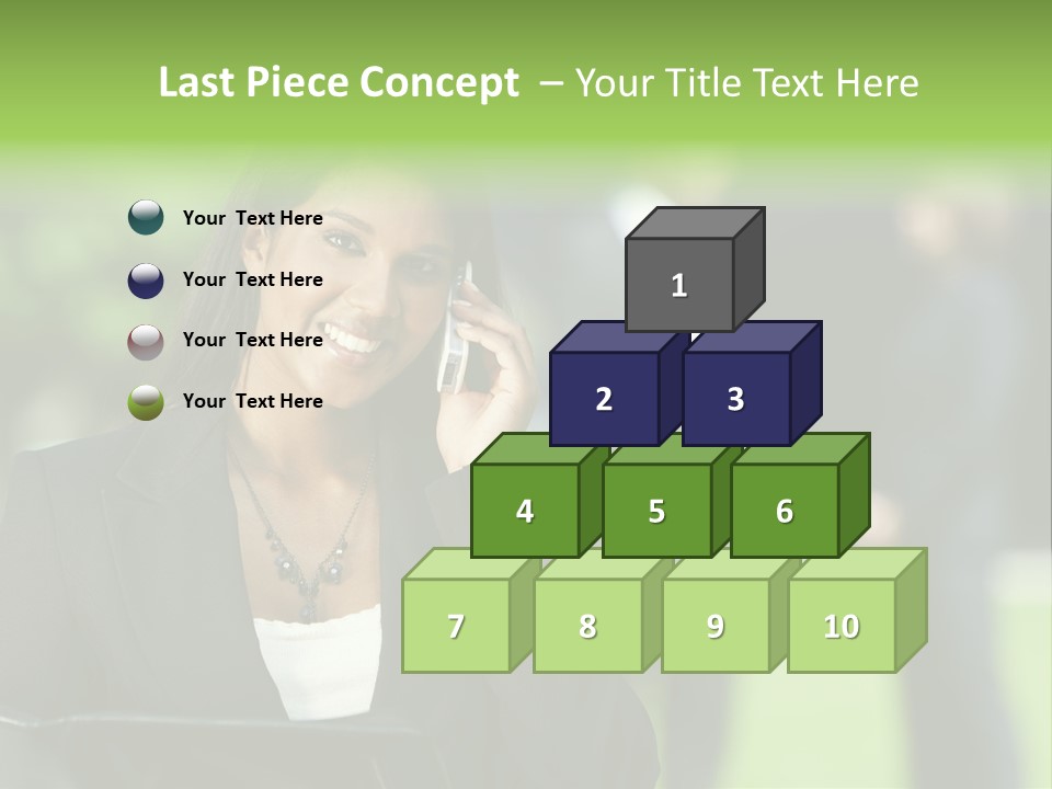 Cell Phone Portrait Ethnic PowerPoint Template