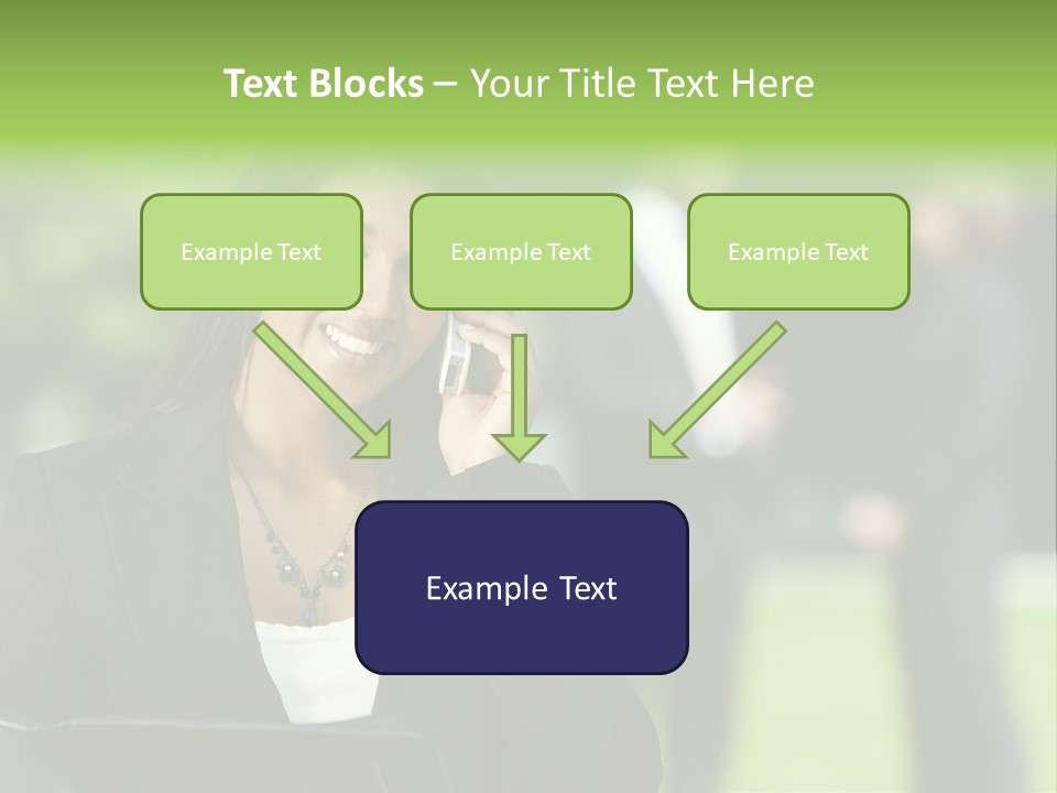 Cell Phone Portrait Ethnic PowerPoint Template