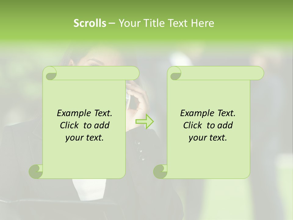 Cell Phone Portrait Ethnic PowerPoint Template
