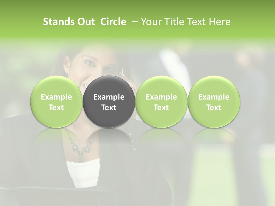 Cell Phone Portrait Ethnic PowerPoint Template