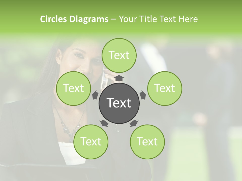 Cell Phone Portrait Ethnic PowerPoint Template