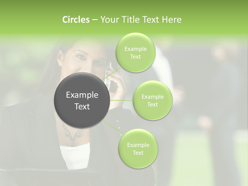 Cell Phone Portrait Ethnic PowerPoint Template