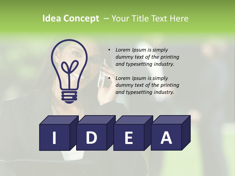 Cell Phone Portrait Ethnic PowerPoint Template