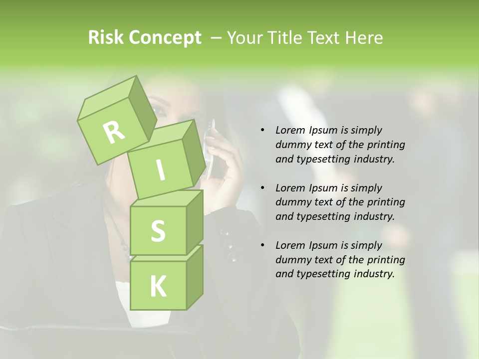 Cell Phone Portrait Ethnic PowerPoint Template