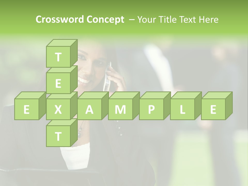 Cell Phone Portrait Ethnic PowerPoint Template