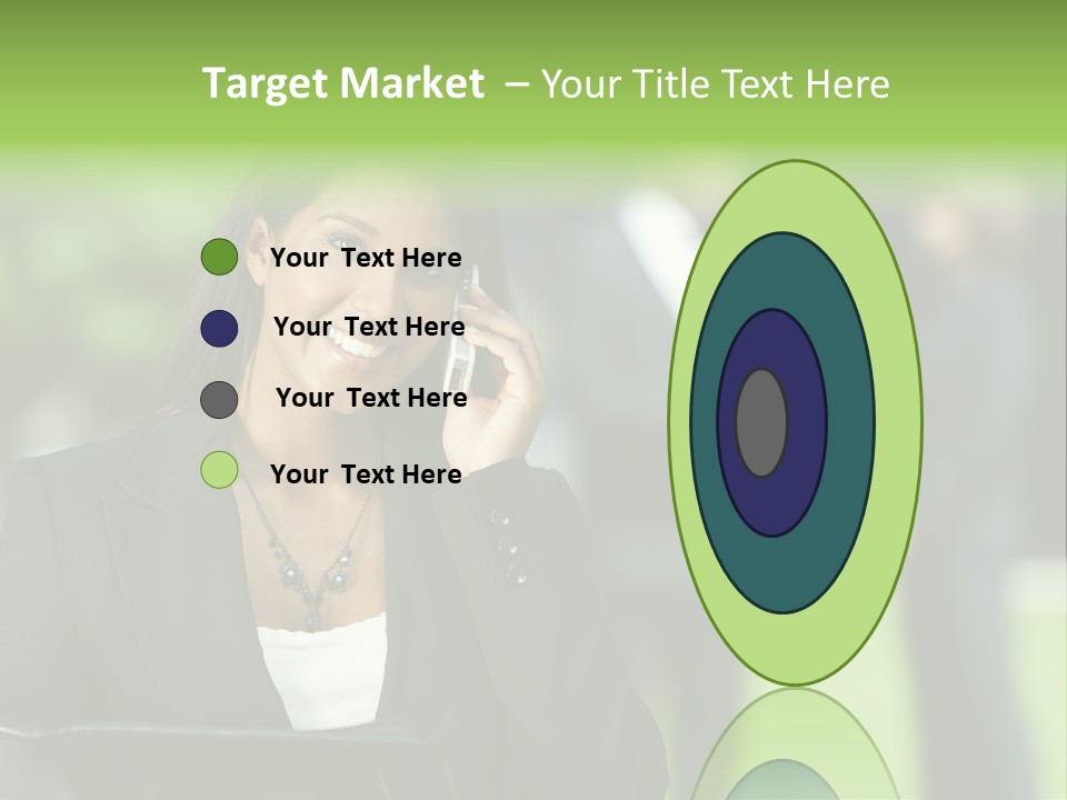 Cell Phone Portrait Ethnic PowerPoint Template