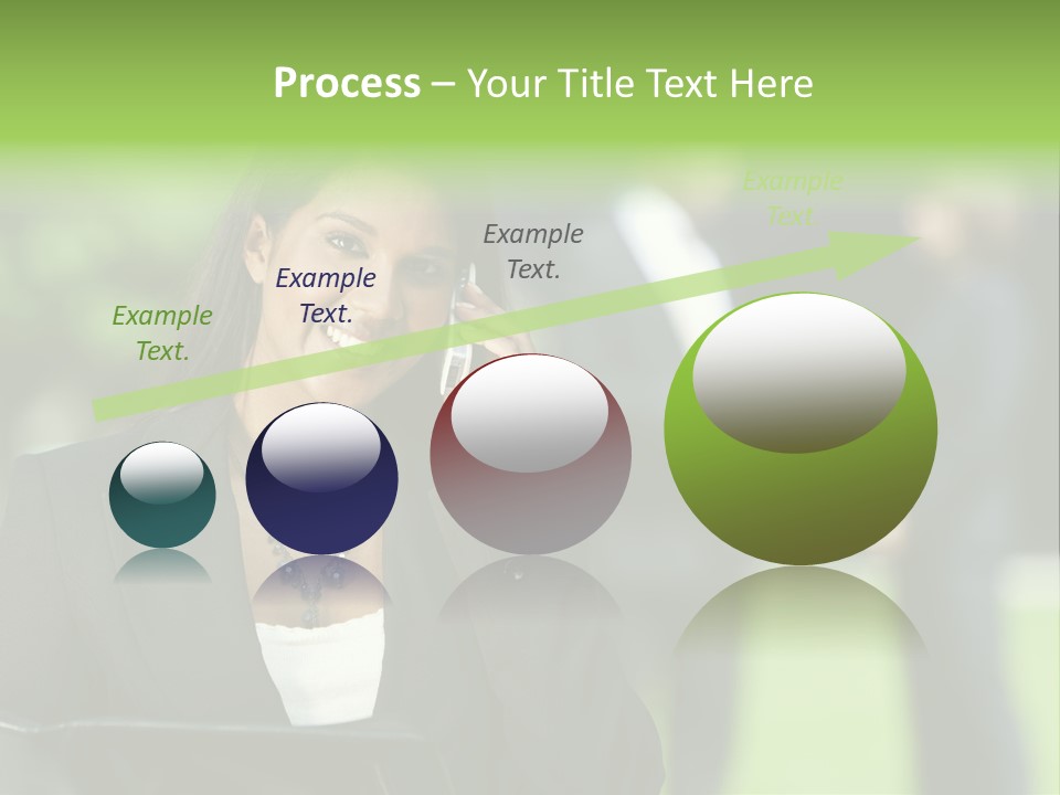 Cell Phone Portrait Ethnic PowerPoint Template