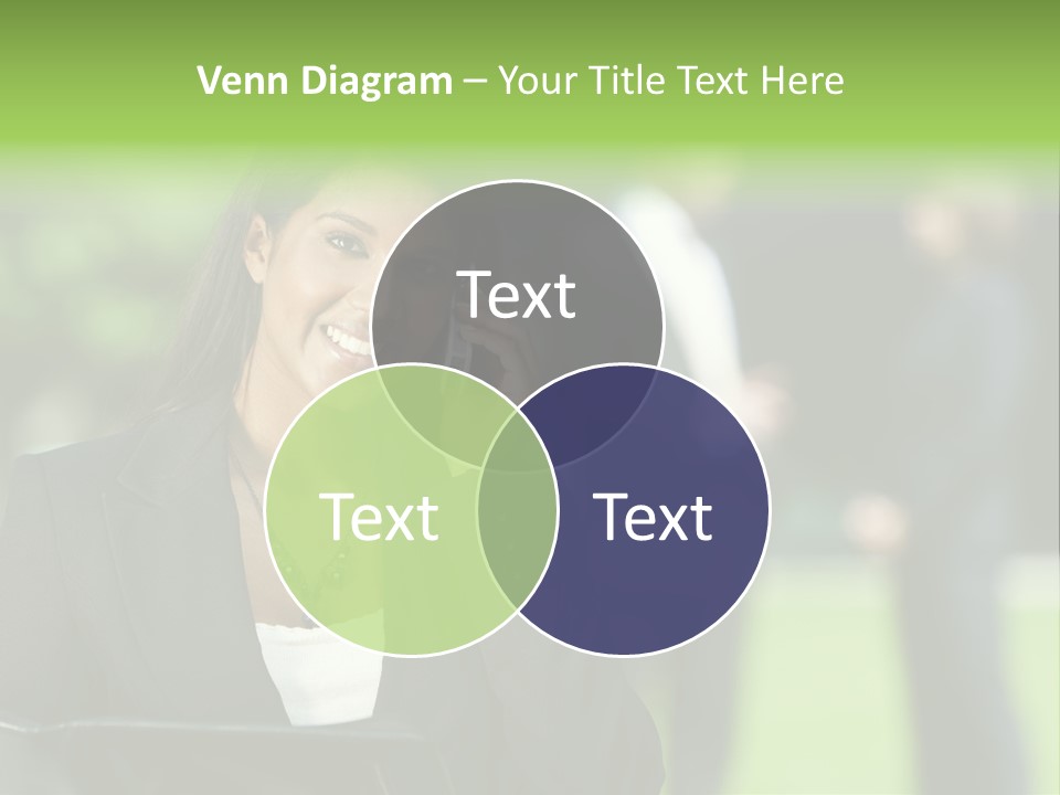 Cell Phone Portrait Ethnic PowerPoint Template