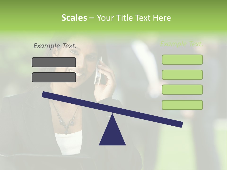 Cell Phone Portrait Ethnic PowerPoint Template