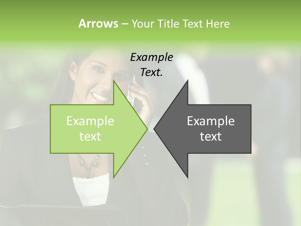 Cell Phone Portrait Ethnic PowerPoint Template