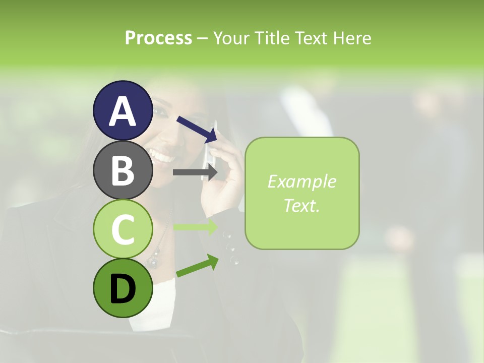 Cell Phone Portrait Ethnic PowerPoint Template