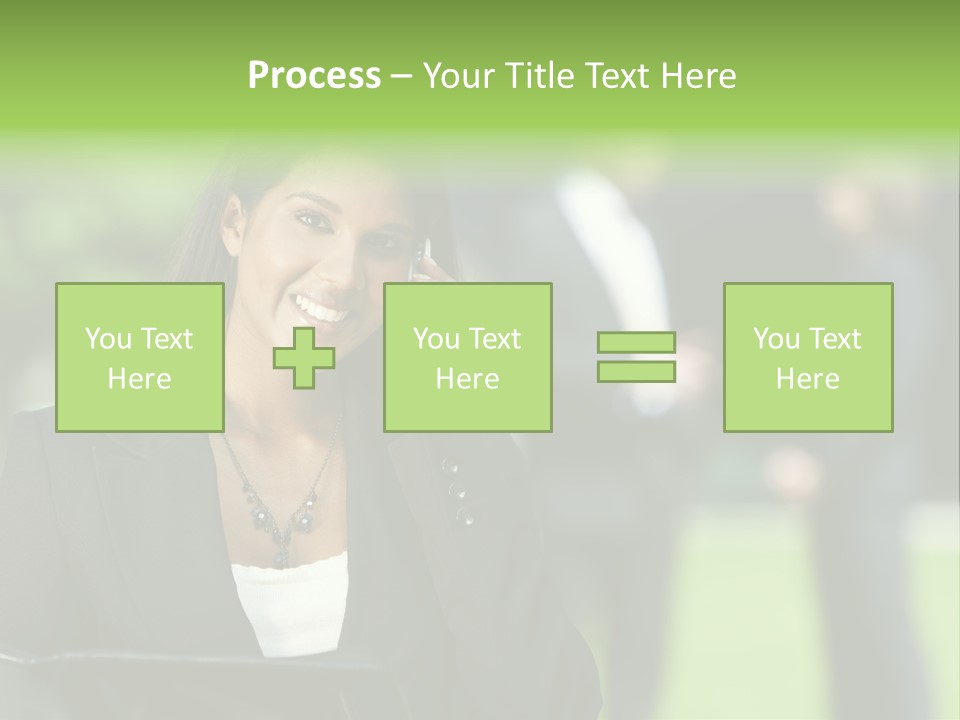 Cell Phone Portrait Ethnic PowerPoint Template