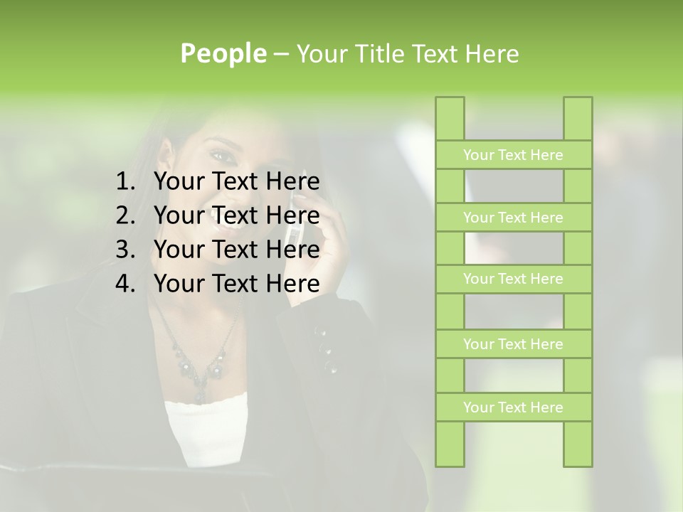 Cell Phone Portrait Ethnic PowerPoint Template