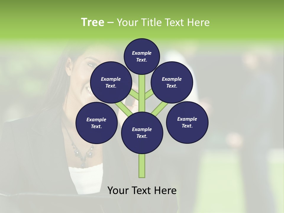 Cell Phone Portrait Ethnic PowerPoint Template