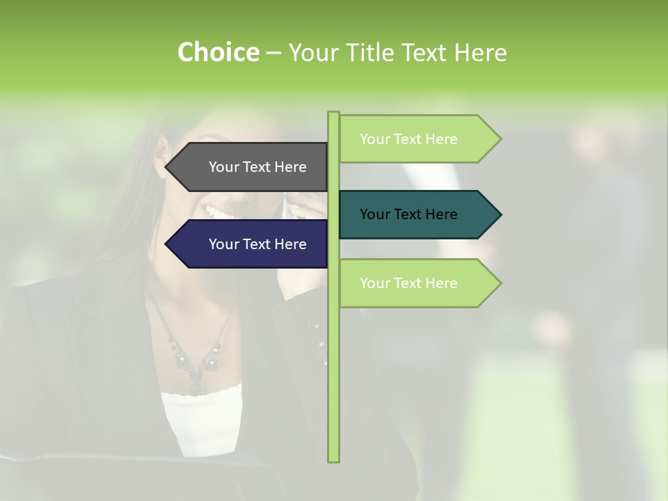 Cell Phone Portrait Ethnic PowerPoint Template