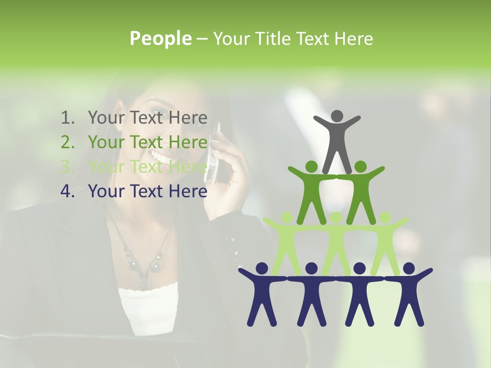 Cell Phone Portrait Ethnic PowerPoint Template