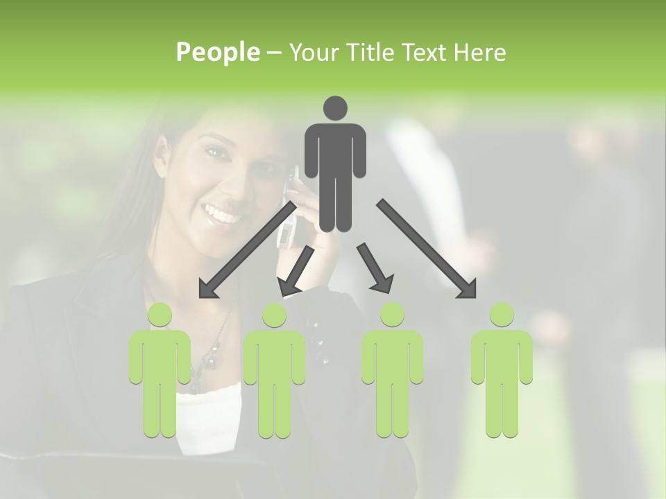 Cell Phone Portrait Ethnic PowerPoint Template