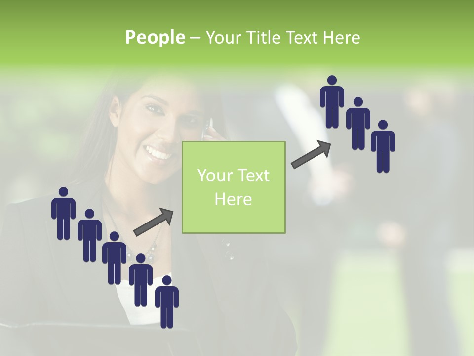 Cell Phone Portrait Ethnic PowerPoint Template