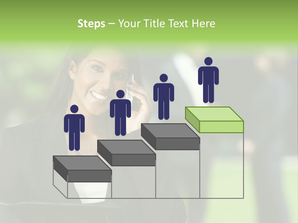 Cell Phone Portrait Ethnic PowerPoint Template