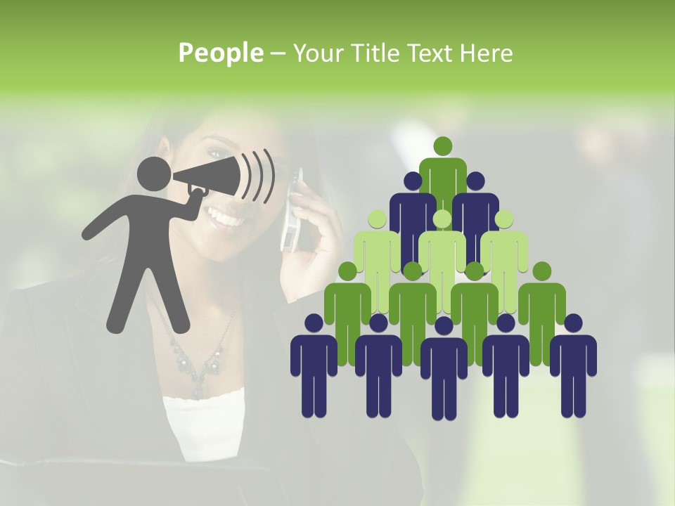 Cell Phone Portrait Ethnic PowerPoint Template