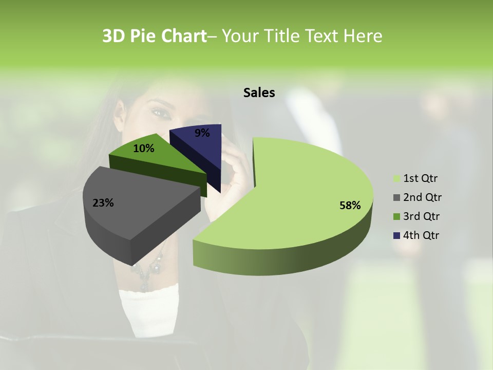 Cell Phone Portrait Ethnic PowerPoint Template