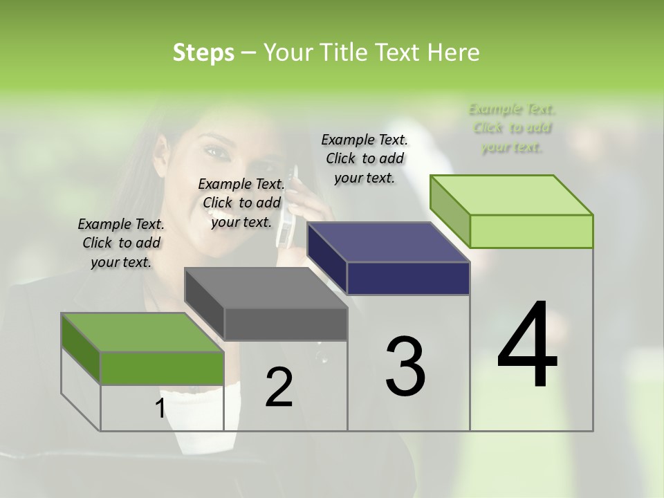Cell Phone Portrait Ethnic PowerPoint Template