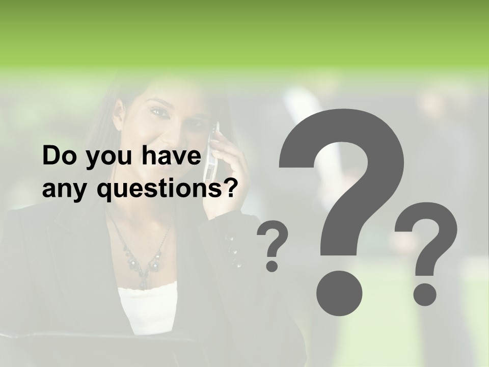 Cell Phone Portrait Ethnic PowerPoint Template