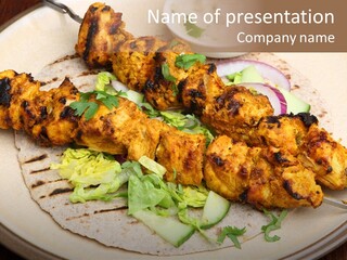 Kebabs Tandoori Meal PowerPoint Template