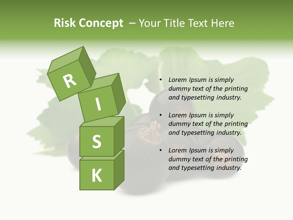 Leaf Ribes Nigrum On White PowerPoint Template