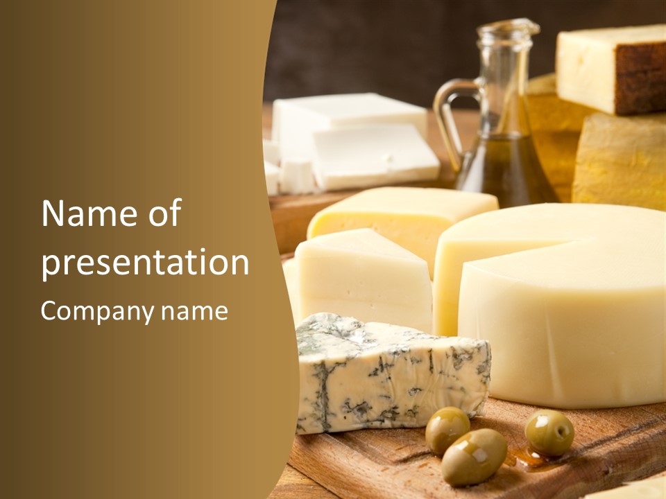 Group Of Objects French Culture Hard Cheese PowerPoint Template