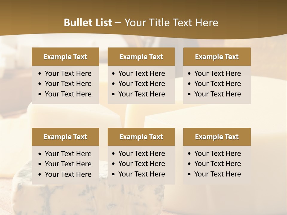 Group Of Objects French Culture Hard Cheese PowerPoint Template