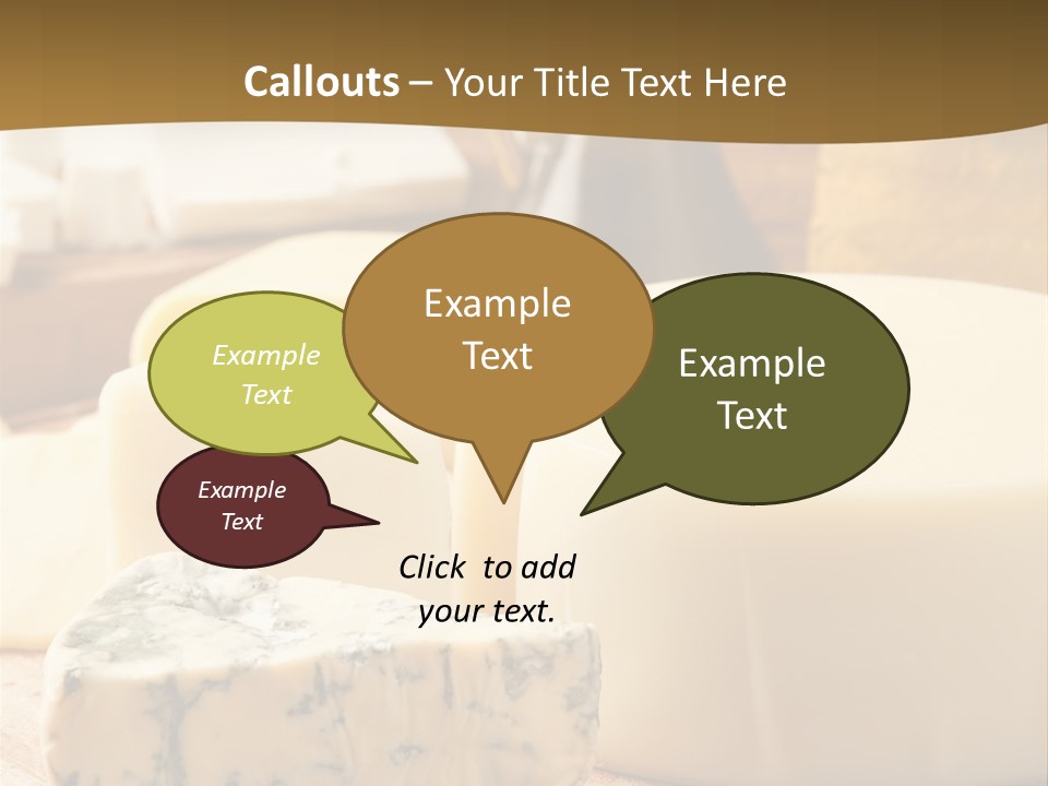 Group Of Objects French Culture Hard Cheese PowerPoint Template